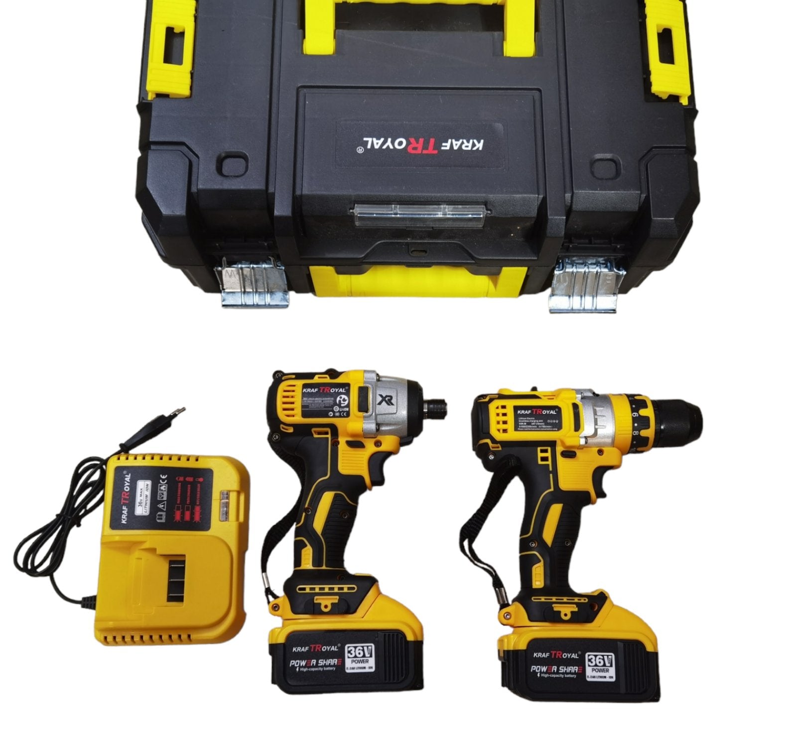 Акумулаторни безчеткови импакт и винтоверт 36V 8AH в куфар KRAFTROYAL