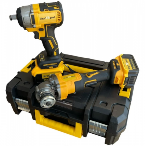 Комплект акумулаторен ъглошлайф и гайковерт 36V 8Ah KraftRoyal