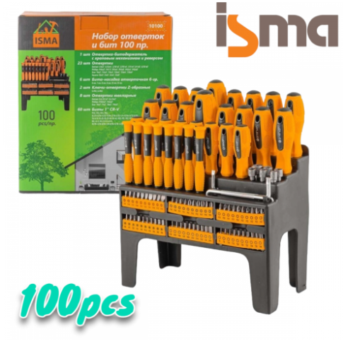 Комплект Отвертки и Битове ISMA 100 части