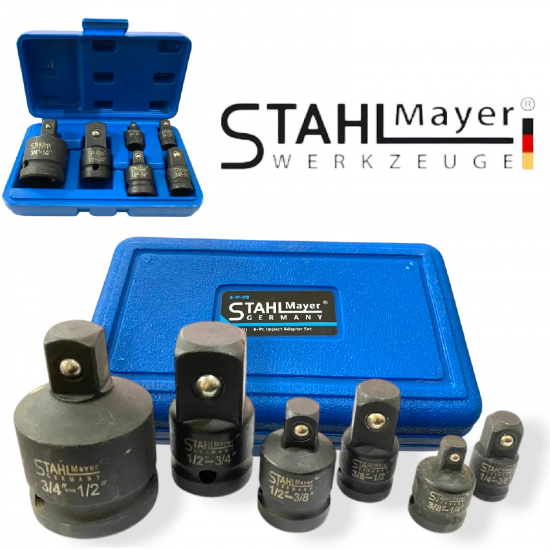 Акумулаторен гайковерт ударен Kraft 36V 10Ah 850 N/m + 8 броя преходници