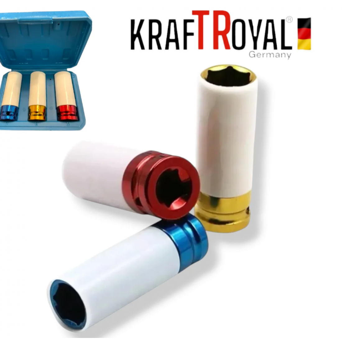 Акумулаторен гайковерт ударен Kraft 36V 10Ah 850 N/m + ударни вложки 3бр.