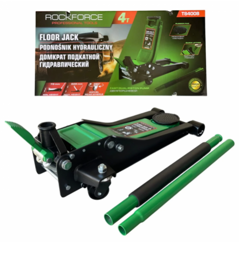 НИСКОПРОФИЛЕН КРИК КРОКОДИЛ 4 ТОНА С ДВЕ ПОМПИ И ПЕДАЛ 75 – 505ММ ROCKFORCE