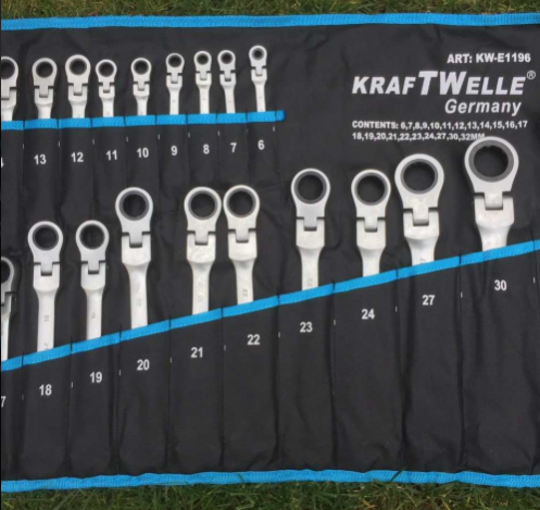 ПЪЛЕН КОМПЛЕКТ Немски Тресчотни ключове 22ч KrafTWelle 6-32мм с чупещо рамо