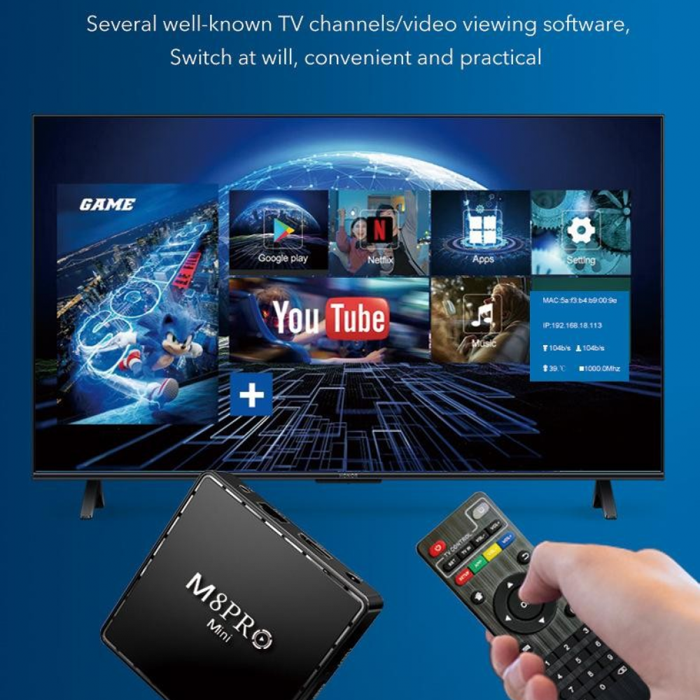 Конзола M8 Pro TV Game Box 4K HDMI 2.4G с Два Джойстика и дистанционно над 33 000 игри