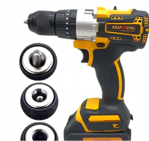 Акумулаторен перфоратор, ъглошлайф 125ММ, гайковерт и винтоверт KraftRoyal 36V с 3 бр. батерии 8AH в куфар и зарядно