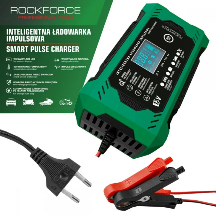 Зарядно Устройство за Акумулатор 6А 12V 2AH-100AH ROCKFORCE