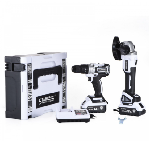 Акумулаторен Ъглошлайф 125мм и Акумулаторен Ударен Винтоверт 2в1 STAHLMAYER Метален Патронник 36V 8,0AH