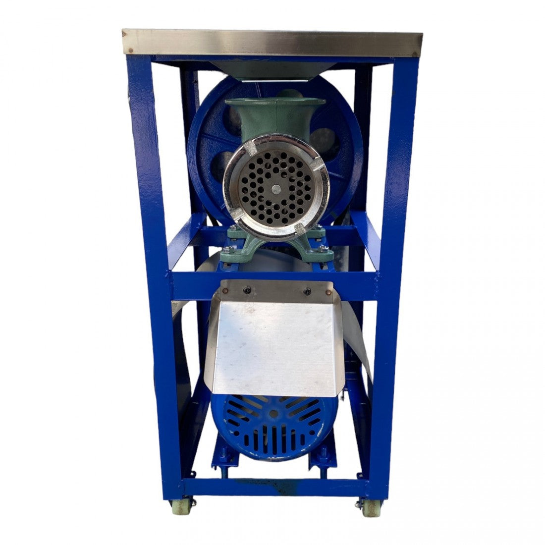 Професионална Чугунена Месомелачка Румънска №32 с Електромотор 1.5кв с двоен ремък плот от неръждавейка