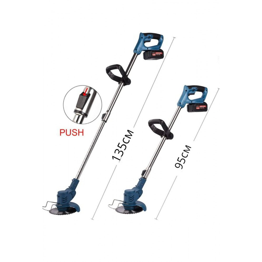 Акумулаторен тример 36V 8A Kraft Косачка за трева с 2бр батерия и зарядно