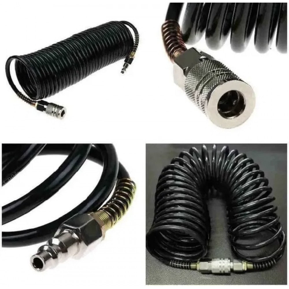 ПОЛИУРЕТАНОВ СПИРАЛЕН МАРКУЧ ЗА ВЪЗДУХ С БЪРЗИ ВРЪЗКИ HAWEK 10М. 15М. 20М. МЕТРА