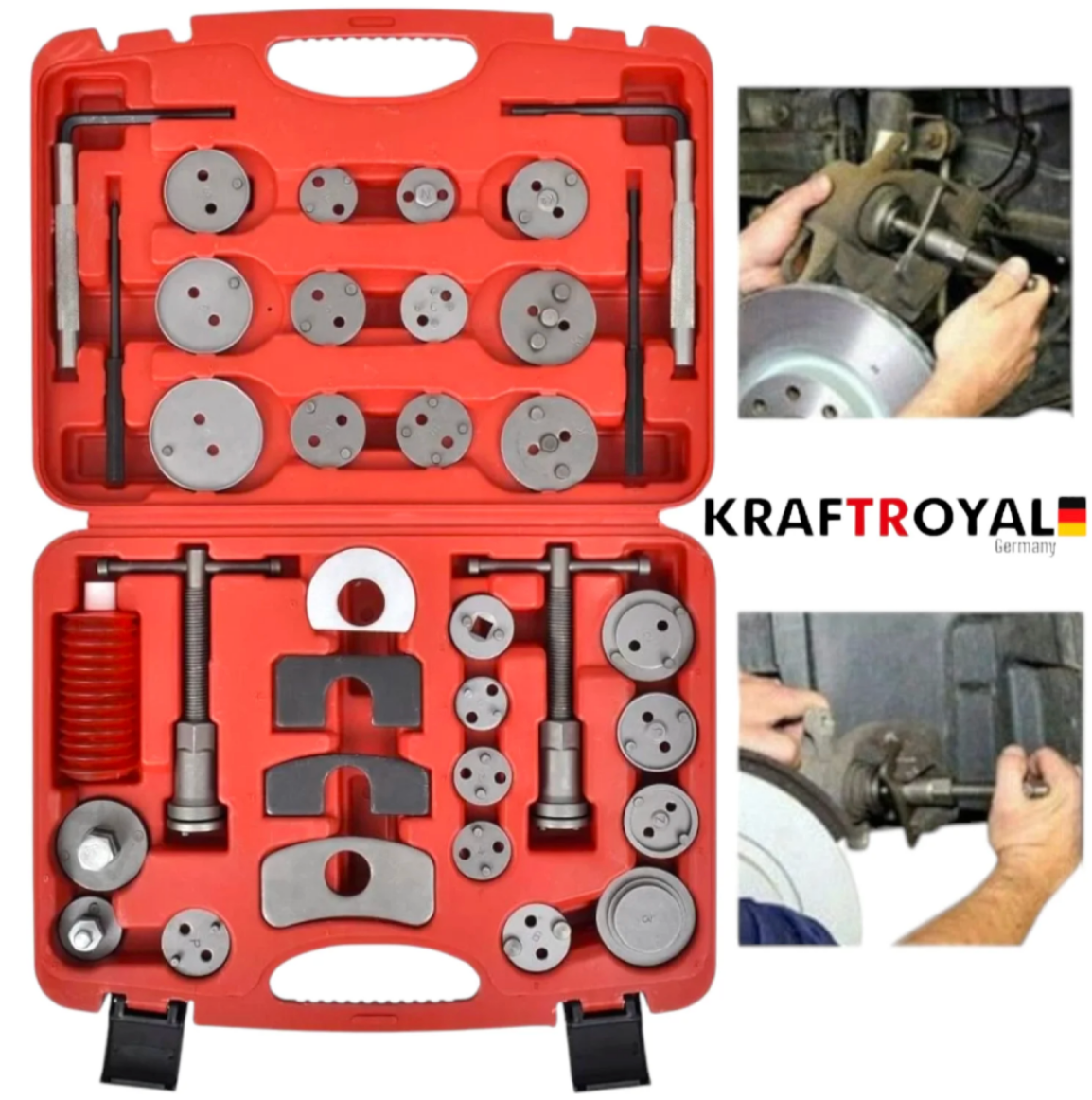 Комплект за Сваляне на Спирачни Цилиндри Смяна на Накладки 35 части KRAFTROYAL Спирачки
