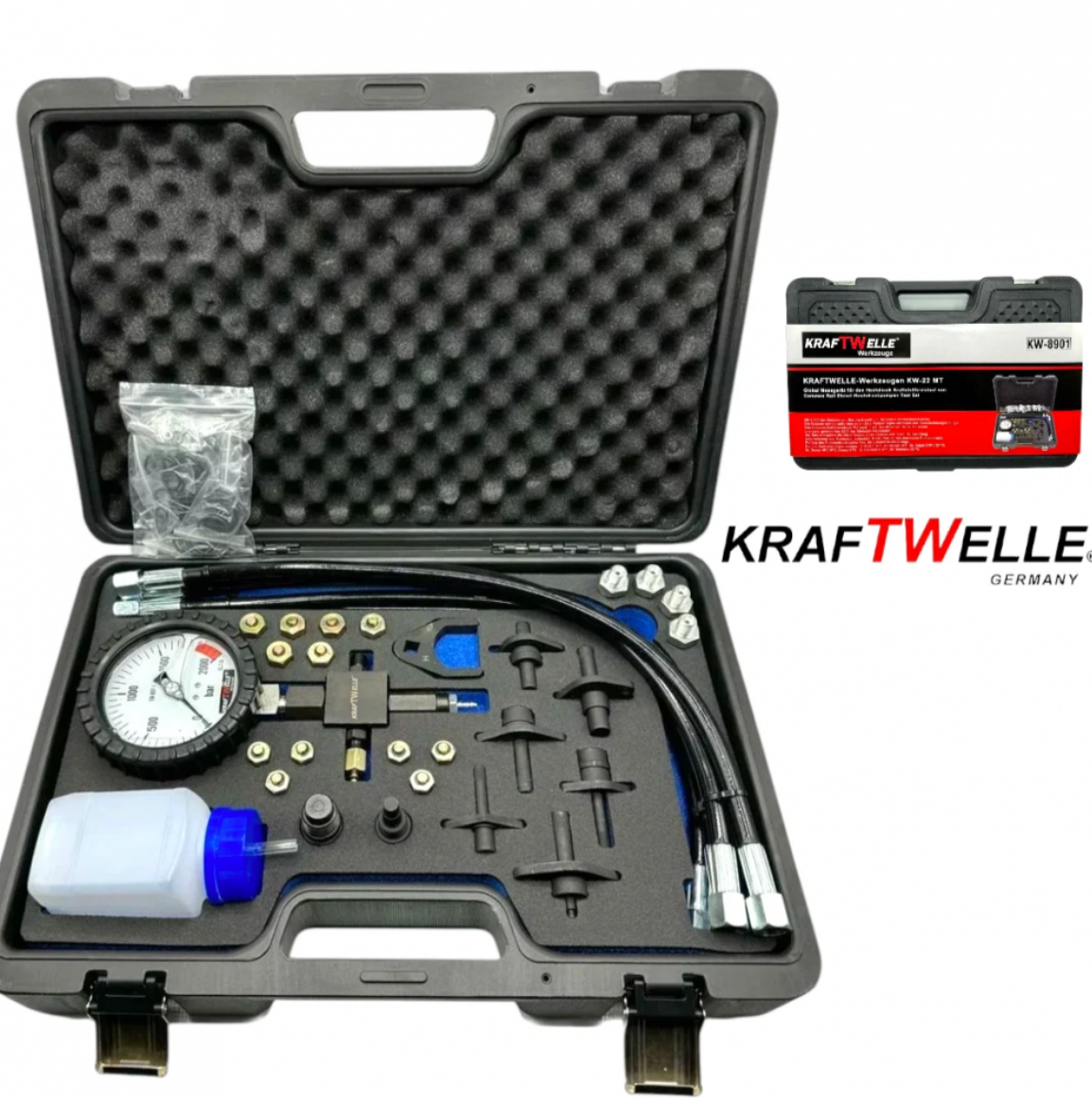 Немски Професионален Тестер за Високо Налягане Common Rail KRAFTWELLE KW-8901