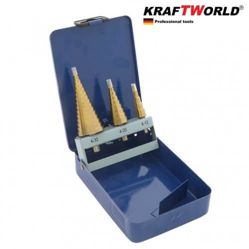 Конусни свредла стъпаловидни Kraft 4-32, 4-20, 4-12 бургии