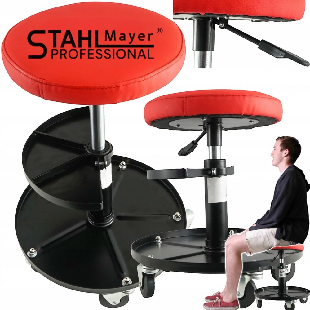 Автомонтьорски стол с поставка за инструменти