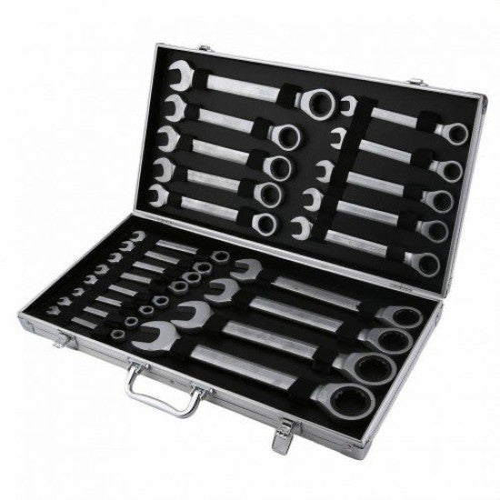 К-т звездогаечни прави тресчотни ключове от 6мм до 32мм , 22 части в метален куфар KraftRoyal