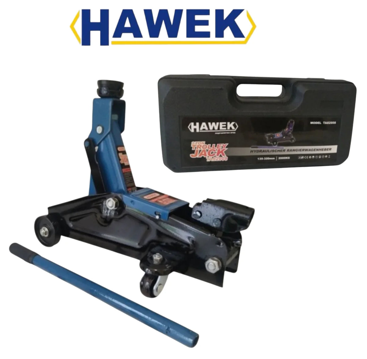 ПРОМО Компресор за Гуми + Крик 2 тона 135-320мм + Подпорни Стойки 3 тона 290-420мм HAWEK 3в1