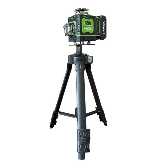 ПРОФЕСИОНАЛЕН ЛАЗЕРЕН НИВЕЛИР HAWEK 4D 16 ЛИНИИ + ЛАЗЕРНА РОЛЕТКА 50 МЕТРА