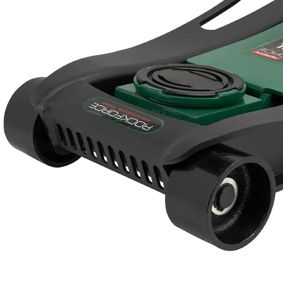 Професионален хидравличен крик „Крокодил“ ROCKFORCE 5T, нископрофилен, с педал и двойна помпа (96–595 мм)