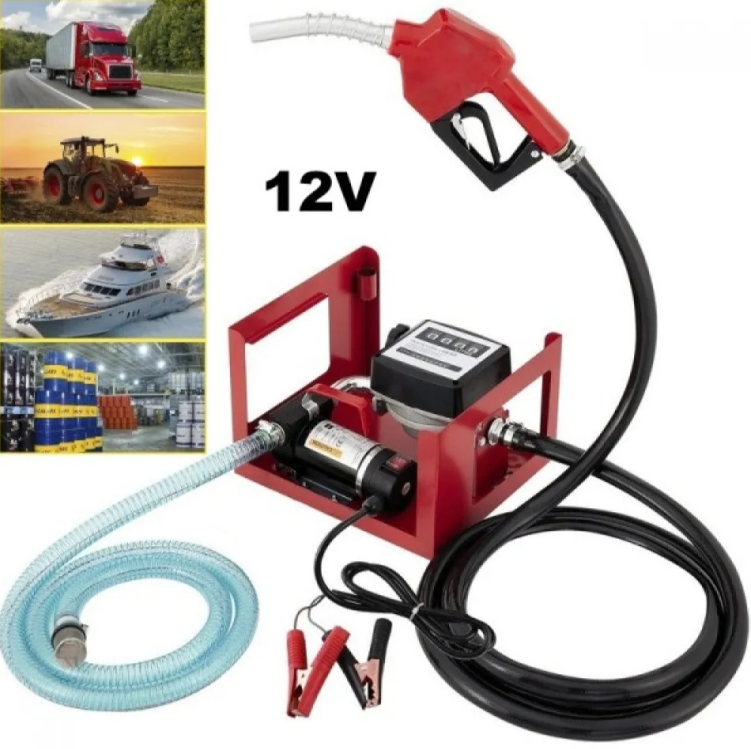 Електрическа помпа за източване на гориво, бензиноколонка с брояч - 12V