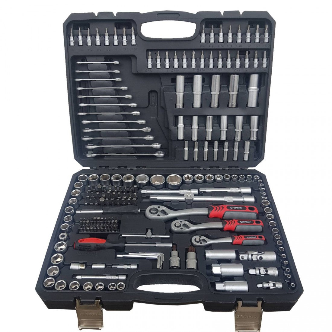 НОВ УСИЛЕН МОДЕЛ Немски куфар с инструменти 216ч Stahl Mayer Гедоре с тресчотни ключове 8-22