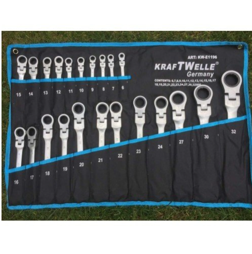 ПЪЛЕН КОМПЛЕКТ Немски Тресчотни ключове 22ч KrafTWelle 6-32мм с чупещо рамо