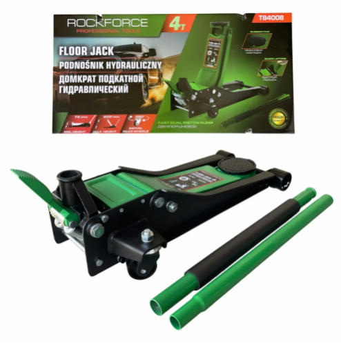 НИСКОПРОФИЛЕН КРИК КРОКОДИЛ 4 ТОНА С ДВЕ ПОМПИ И ПЕДАЛ 75 – 505ММ ROCKFORCE