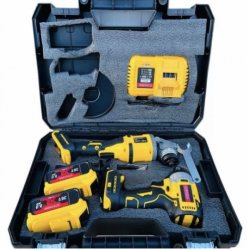 Комплект акумулаторен ъглошлайф и гайковерт 36V 8Ah StahlMayer