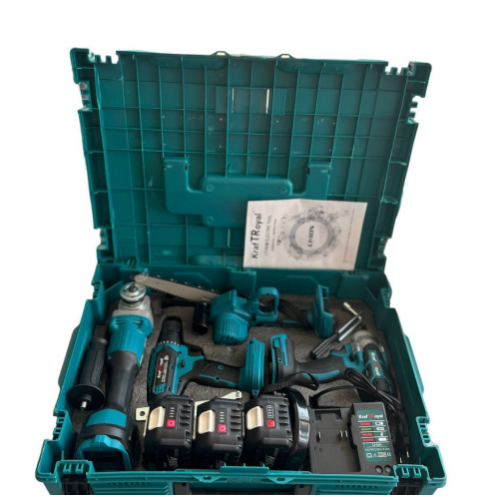 Акумулаторен трион 15 см шина, ъглошлайф 125ММ, гайковерт и винтоверт 36V с 3 бр. батерии 8AH в куфар и зарядно