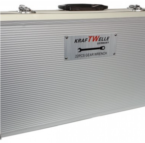 К-т звездогаечни чупещи тресчотни ключове от 6мм до 32мм 22 части в метален куфар KRAFTWELLE Germany