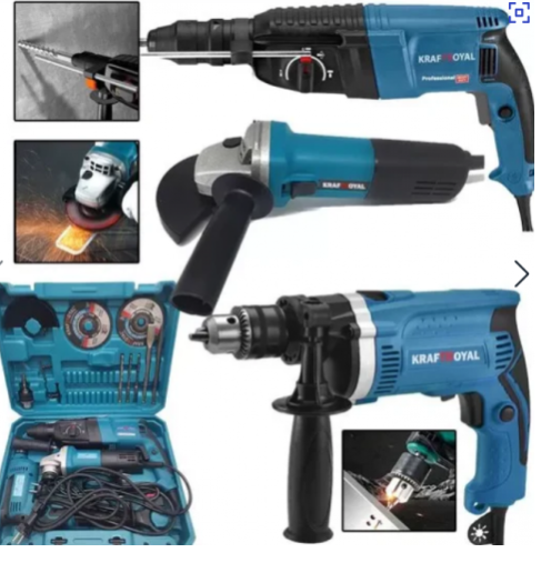 Перфоратор, бормашина и ъглошлайф 125мм. 1200w.