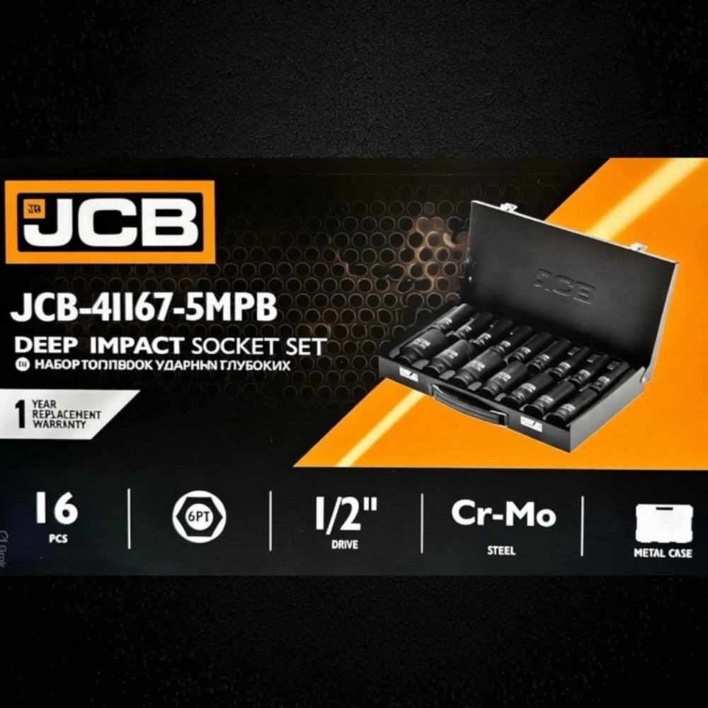 Комплект ударни вложки 1/2" 16 части JCB 10-36mm