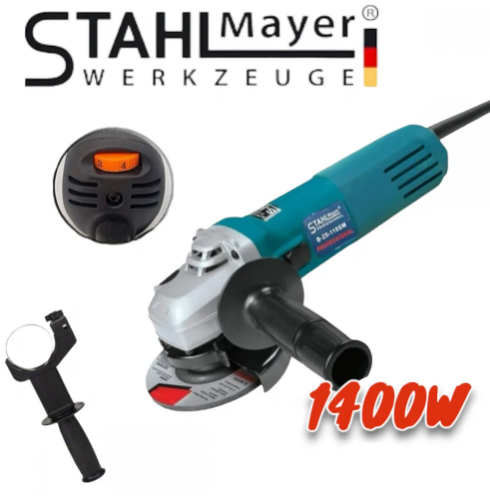 Електрически Ъглошлайф 1400W STAHLMAYER 220V на Ток с Регулиране на Обороти