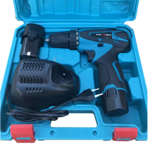 Акумулаторен двускоростен винтоверт Kraft 12V Li-Ion, 2Ah