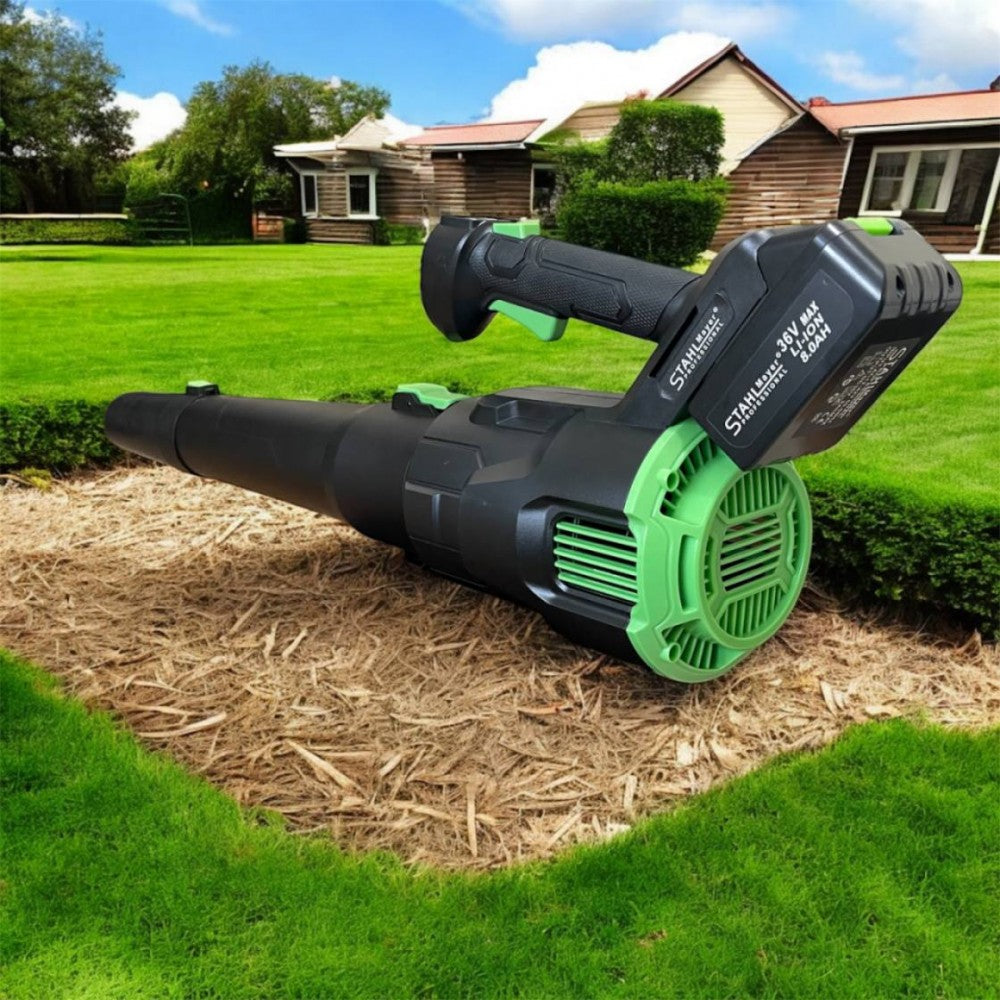 Акумулаторна въздуходувка STAHLMAYER 36v/8Ah. Духалка за листа , 2 батерии и зарядно