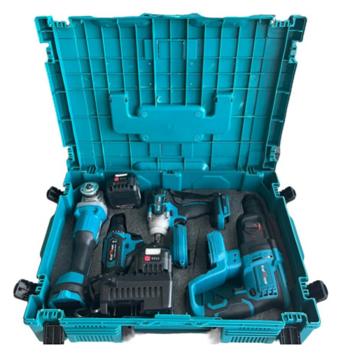 Акумулаторен перфоратор, ъглошлайф 125ММ, гайковерт и винтоверт 36V с 3 бр. батерии 8AH в куфар и зарядно