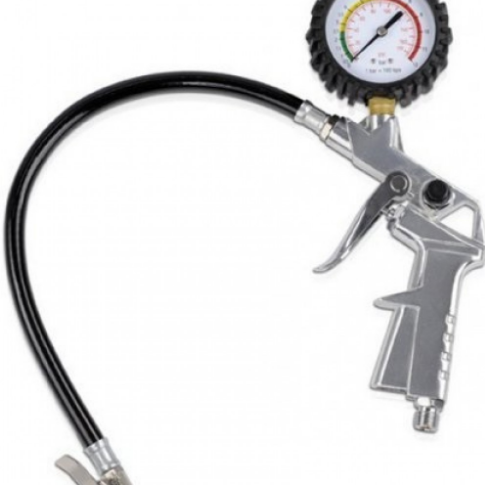 Пневматичен пистолет за помпене на гуми с манометър