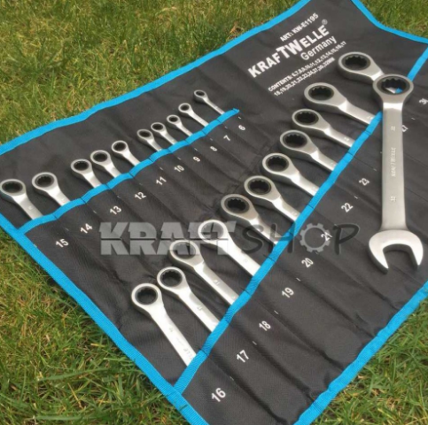 ПЪЛЕН КОМПЛЕКТ Немски Тресчотни ключове 22ч KrafTWelle 6-32мм