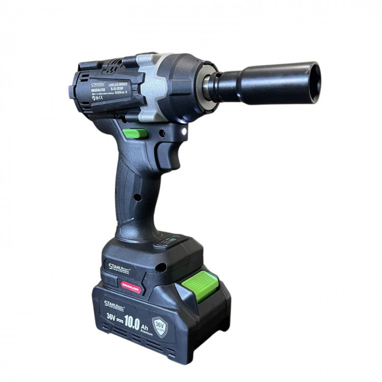 Акумулаторен комплект 5в1 , гайковерт , винтоверт , ъглошлайф , перфоратор , LED лампа - 36v 10.0A STAHLMAYER BLACK PRO