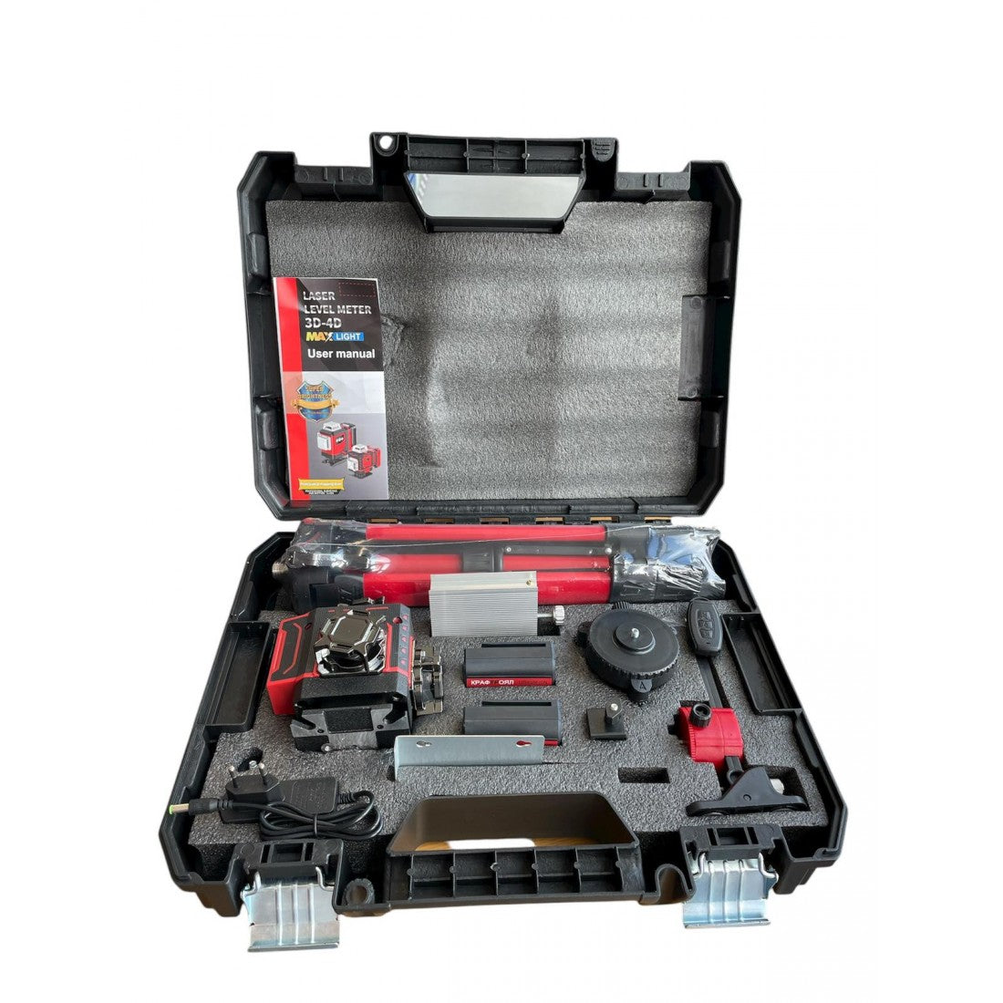 Лазерен Нивелир с 16 линии KRAFTROYAL 4Д със сензор индикация на батерия + тринога