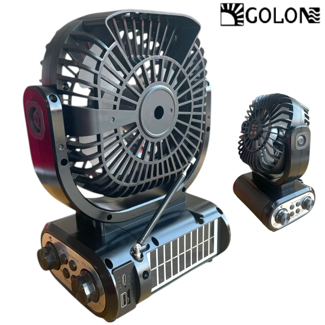 Соларно радио -вентилатор GOLON RX-F75BTS