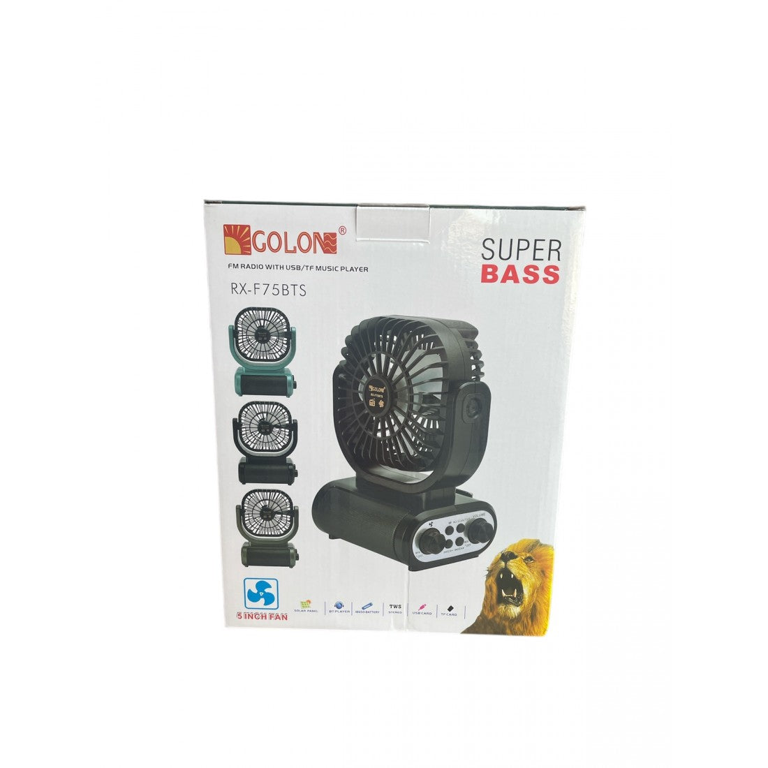Соларно радио -вентилатор GOLON RX-F75BTS