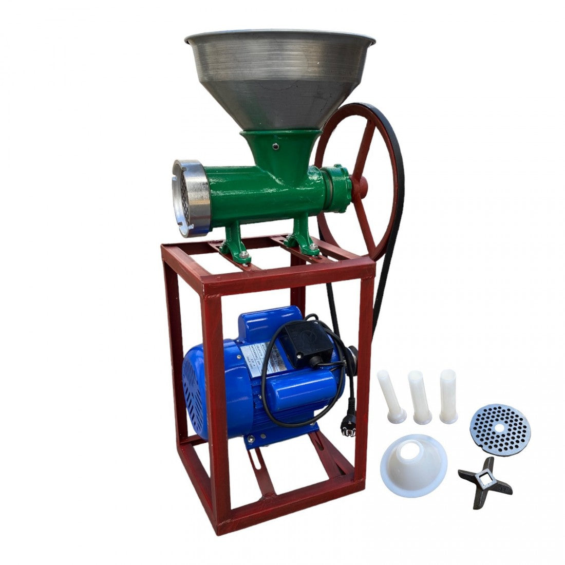 МЕСОМЕЛАЧКА ЧУГУНЕНА РУМЪНСКА №32 С ЕЛЕКТРОМОТОР И МЕТАЛНА ФУНИЯ