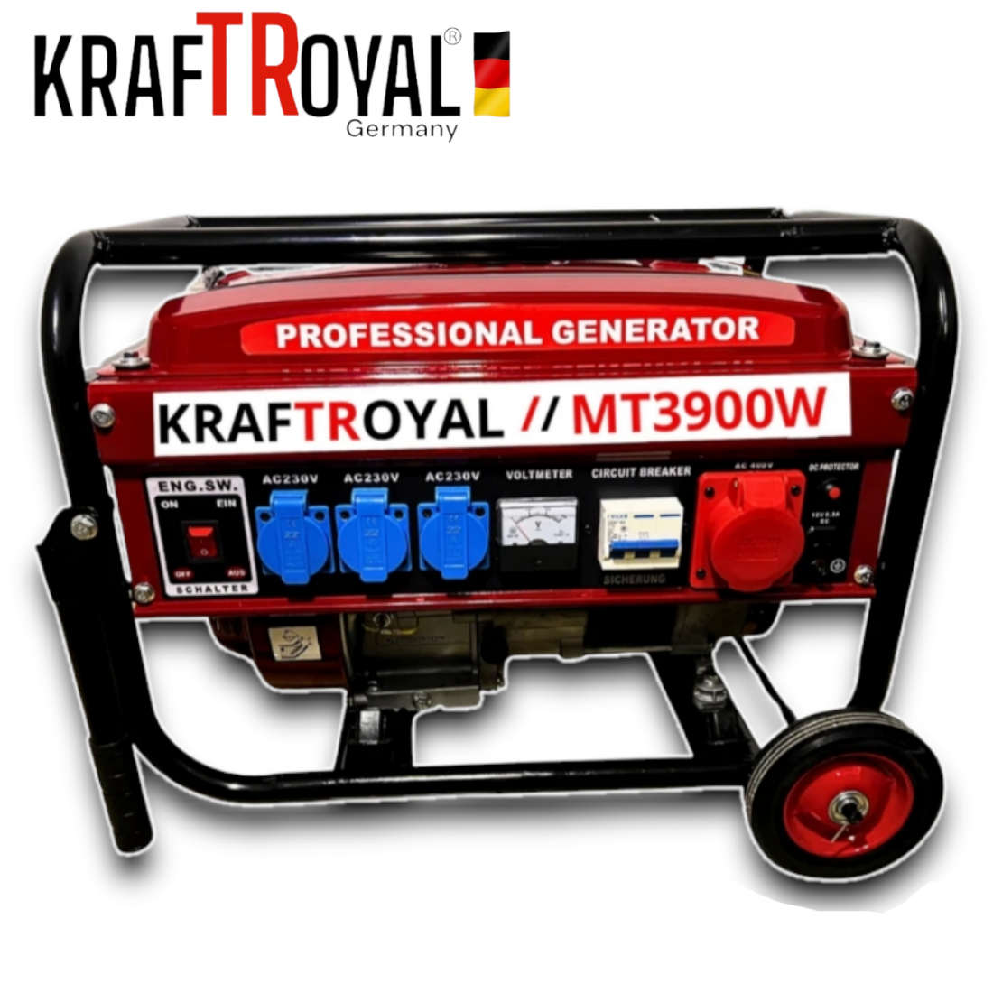 Генератор за Ток 3,9кW KRAFT ROYAL Четиритактов Агрегат с Колела
