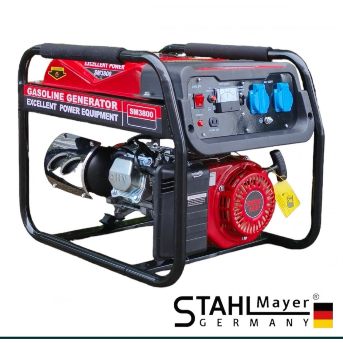 Четиритактов Монофазен Генератор Агрегат за Ток 3,8Kw STAHLMAYER 220V и 12V