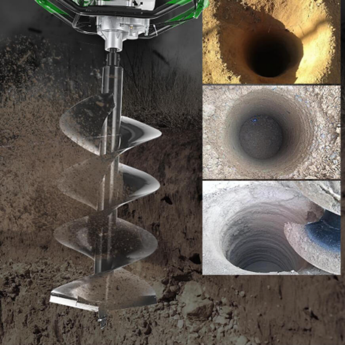 Бензинов Свредел KRAFTROYAL + Подарък 1бр. Бургия 150мм Двутактов Свредло за Земя 68 кубика