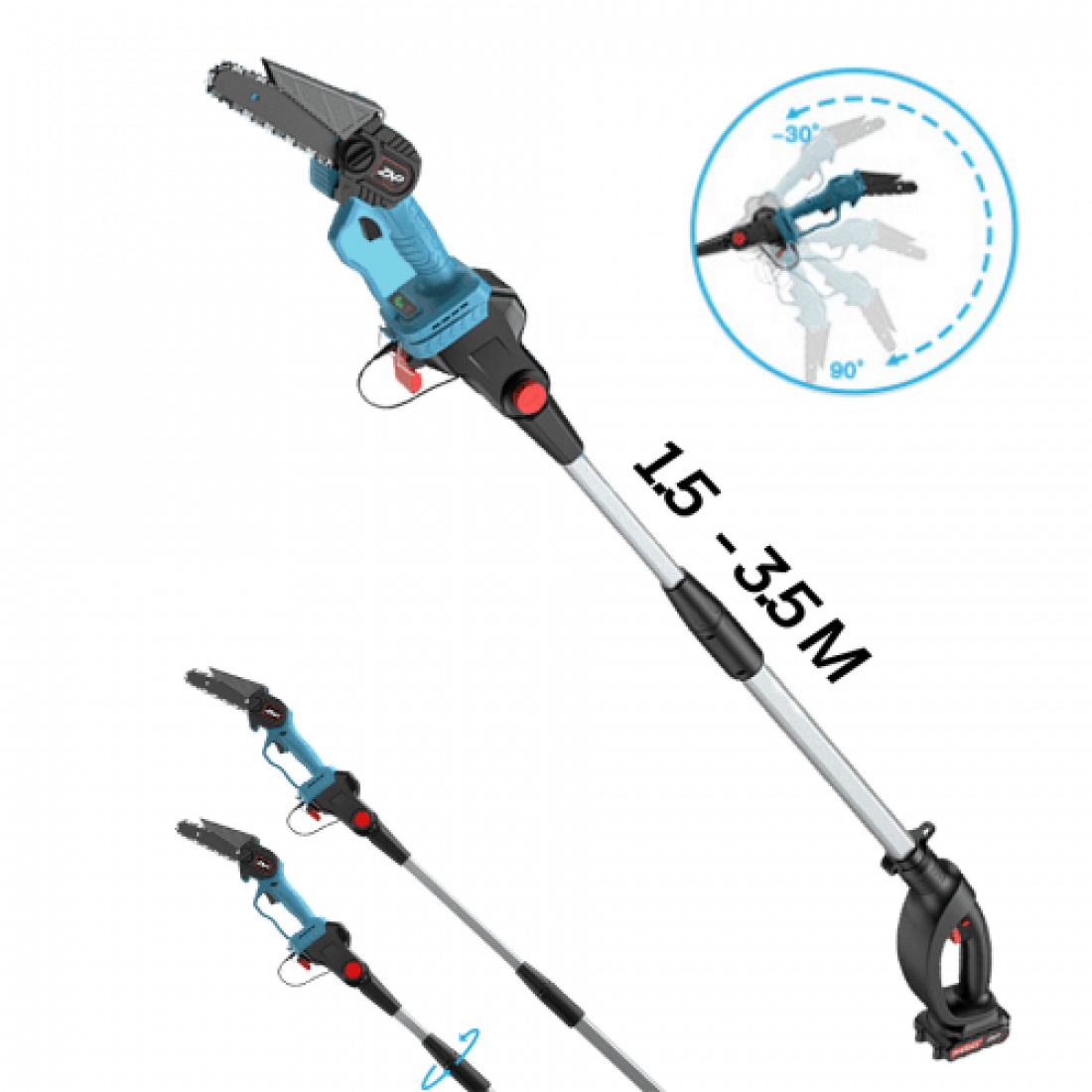 Телескопичен Прът за Акумулаторен Трион за Клони