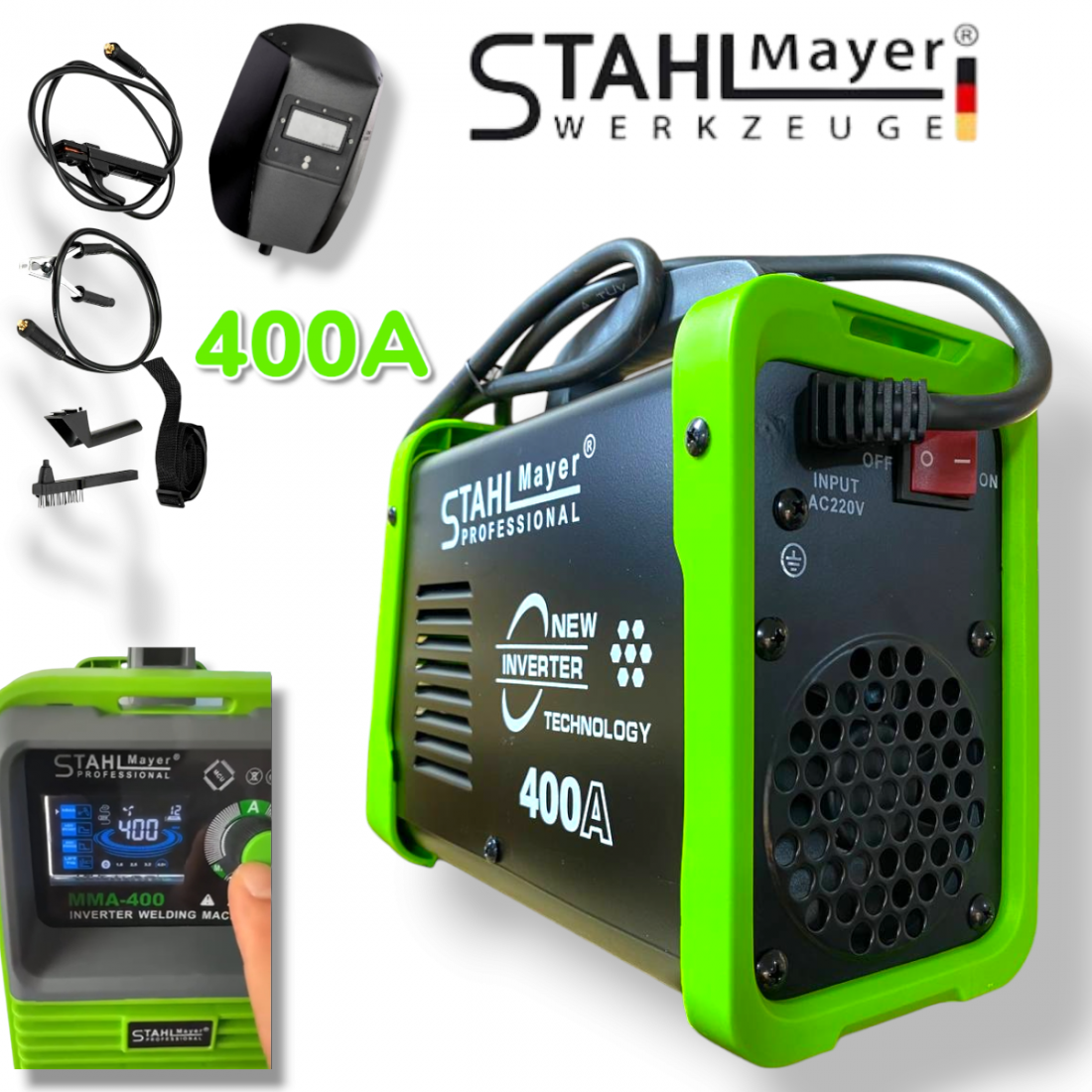 Електрожен 400А STAHLMAYER Инверторен с LCD Дисплей Модел: 2025