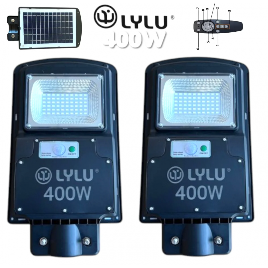 Улична Соларна LED Лампа 400W LYLU Прожектор 2 БРОЯ