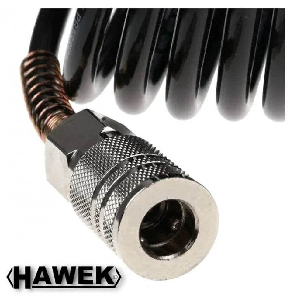 ПОЛИУРЕТАНОВ СПИРАЛЕН МАРКУЧ ЗА ВЪЗДУХ С БЪРЗИ ВРЪЗКИ HAWEK 10М. 15М. 20М. МЕТРА