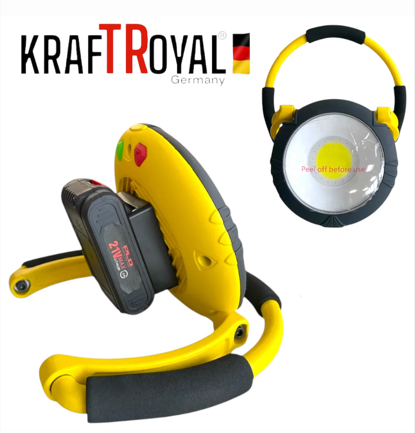 Сгъваем Акумулаторен LED работен прожектор с батерия 21V аварийна работна лампа с USB